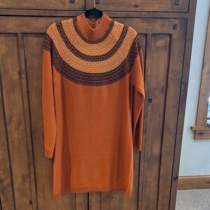 Kuhl Orange and Brown Long Sleeve Dress